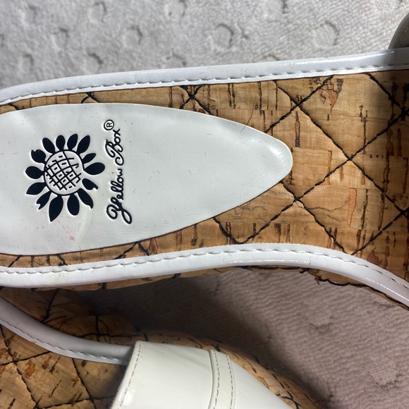 Yellow Box Corky Wedge Sandal White With Gold Bit Detail - Picture 8 of 16